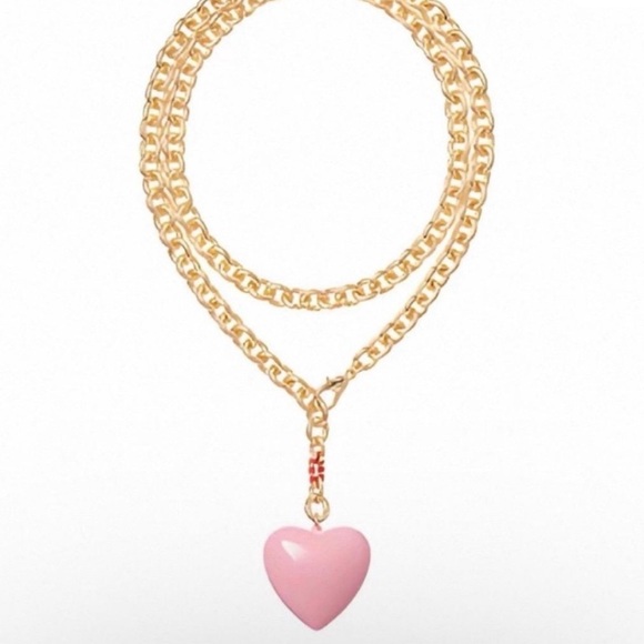 Roxanne Assoulin Pink Heart Necklace NWT and dust bag - Picture 4 of 4
